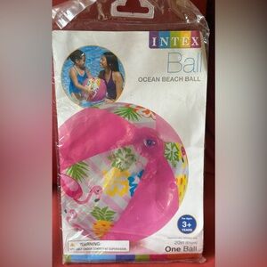 INTEX Ocean Beach Ball 20 inch pink with flamingos New in package
